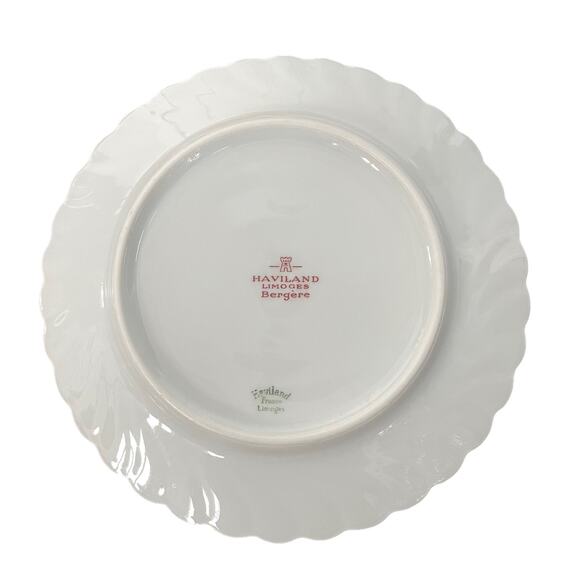 Haviland Limoges Bergere Bread & Butter Plates Lot of 5 White Blue Floral Swirl - Picture 8 of 16